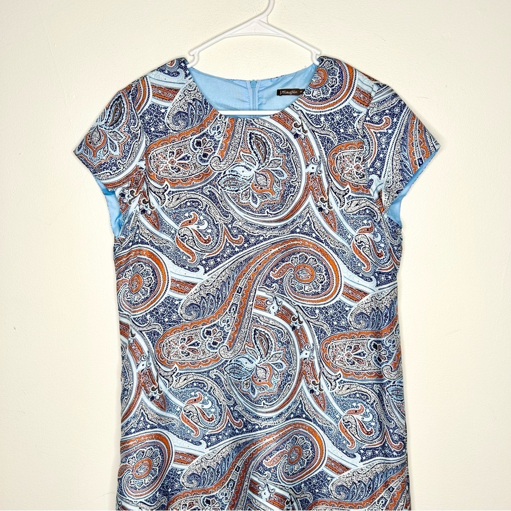 J. McLaughlin Paisley Silk Short Sleeve Dress - Picture 3 of 6
